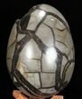 Septarian Dragon Egg Geode - Black Crystals #57459-3